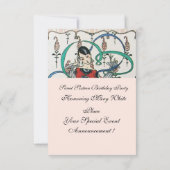 JUNGE MÄDCHEN MIT FARBEN SCHWIMMEN 16 PARTY EINLADUNG (Rückseite)