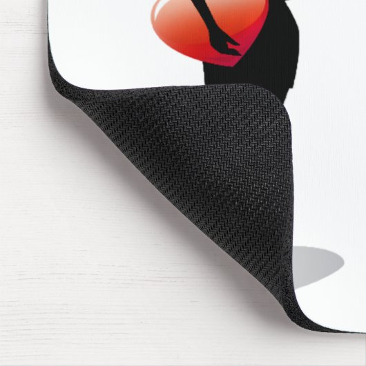 Junge Mädchen mit Herz Mousepad (Ecke)