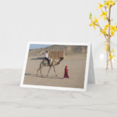 Junge Mädchen mit Kamel Karte (Gelbe Blume)