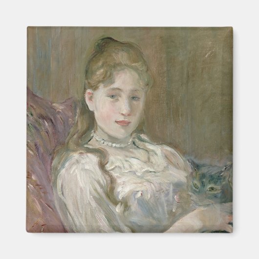 Junge Mädchen mit Katze, 1892 Magnet (Vorne)