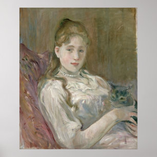 Junge Mädchen mit Katze, 1892 Poster