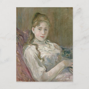 Junge Mädchen mit Katze, 1892 Postkarte