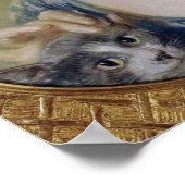 Junge Mädchen mit Katze Poster (Ecke)