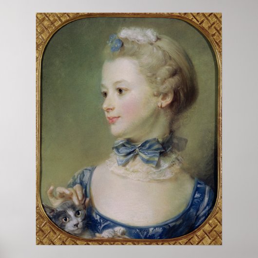 Junge Mädchen mit Katze Poster (Vorne)