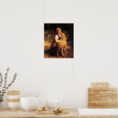 Junge Mädchen mit Lamm Poster (Küche)