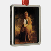 Junge Mädchen mit Lamm Silbernes Ornament (Rechts)