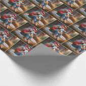 Junge Mädchen mit neugeborenem Lamm Geschenkpapier (Ecke)