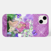 Junge Mädchen sitzen mit Blume Telefonzelle Case-Mate iPhone Hülle (Rückseite (Horizontal))