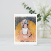 Junge Mädchen sitzt in einem gelben Sessel, Cassat Postkarte (Stehend Vorderseite)