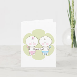 Junge & Mädchen Twins Dankeschön Karte