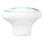 Junge Mädchen üben Yoga vor dem Yin-Yang-Zeichen Keramikknauf (Seitenansicht)