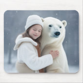 Junge Mädchen umarmt einen Eisbär Mousepad (Vorne)
