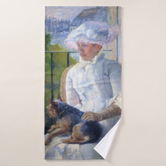 Junge Mädchen und ihr Hund, Mary Cassatt Badehandtuch (Badehandtuch)