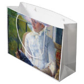 Junge Mädchen und ihr Hund, Mary Cassatt Große Geschenktüte (Rückseite Schrägansicht)