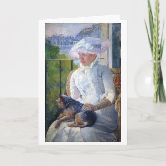 Junge Mädchen und ihr Hund, Mary Cassatt Karte (Vorderseite)