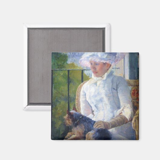 Junge Mädchen und ihr Hund, Mary Cassatt Magnet (Vorderseite/Rückseite)