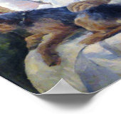 Junge Mädchen und ihr Hund, Mary Cassatt Poster (Ecke)