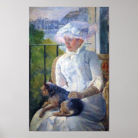 Junge Mädchen und ihr Hund, Mary Cassatt Poster (Vorne)