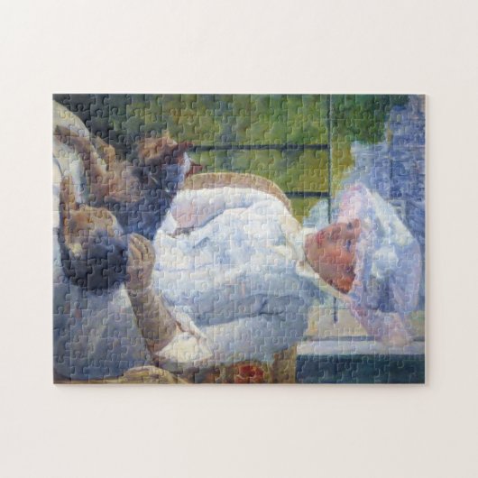 Junge Mädchen und ihr Hund, Mary Cassatt Puzzle (Horizontal)