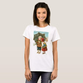 Junge, Mädchen und Regenschirm T-Shirt (Vorne ganz)
