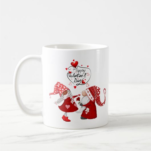 Junge & Mädchen Valentines gnome Happy Valentines  Kaffeetasse (Links)