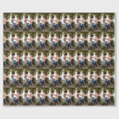 Junge Mädchen verteidigen sich gegen Eros Cupid Geschenkpapier (Flach)