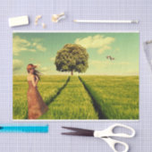 Junge Mädchen vor Ort Seidenpapier (Handwerk)