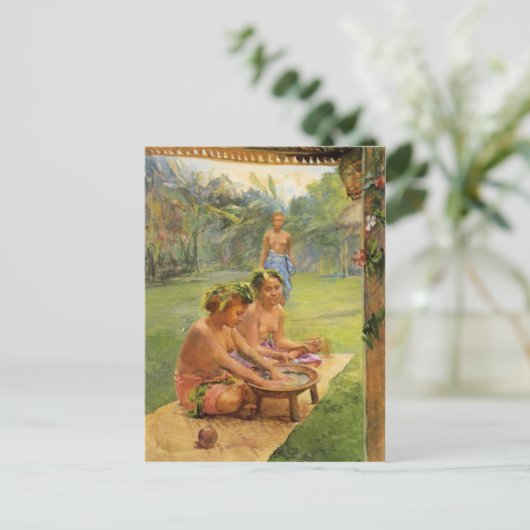 Junge Mädchen Vorbereitung Kava - Postkarte (Stehend Vorderseite)