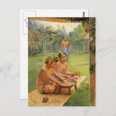 Junge Mädchen Vorbereitung Kava - Postkarte (Vorne/Hinten)