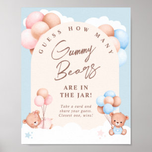 Junge Mädchen Zwillinge Teddybär Rate Wie Viele Sp Poster