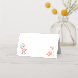 Junge Mädchen Zwillings-Teddybär-Baby Shower-Decke Platzkarte