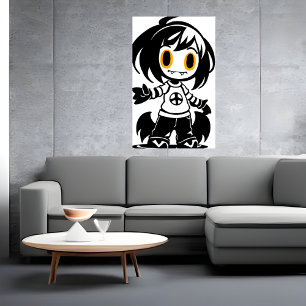 Junge Mädchenkreatur Art der AI Poster