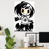 Junge Mädchenkreatur | Art der AI Poster (Heimbüro)