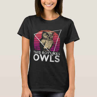 Junge mag Niedliche Vogelarten Wildlife Owls Fores T-Shirt