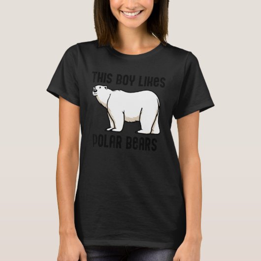 Junge mag Polar Bears Arktische Wildtierart T-Shirt (Vorderseite)