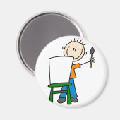 Junge Malerei Schule Magnet (Vorderseite/Rückseite)