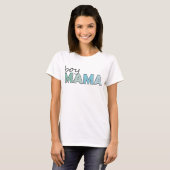 Junge Mama, die blauen farbigen Damen T-Shirt (Vorne ganz)