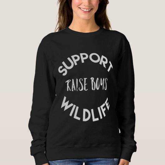 Junge Mama unterstützt Wildlife Raise Boys Sweatshirt (Vorderseite)