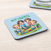 Junge Mamma glücklich Muttertag | | Getränkeuntersetzer (Linke Seite)