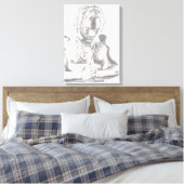 Junge Mann im Gebet Leinwand Schwarz-weiß Print (Insitu (Schlafzimmer))