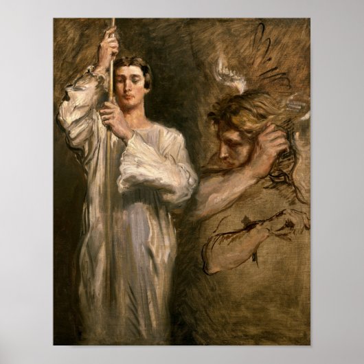 Junge Mann mit Kreuz Poster (Vorne)