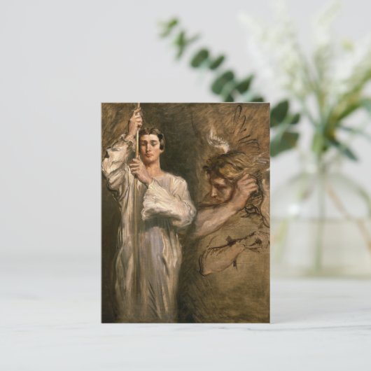 Junge Mann mit Kreuz Postkarte (Stehend Vorderseite)