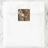 Junge Mann mit Kreuz Quadratischer Aufkleber (Tasche)