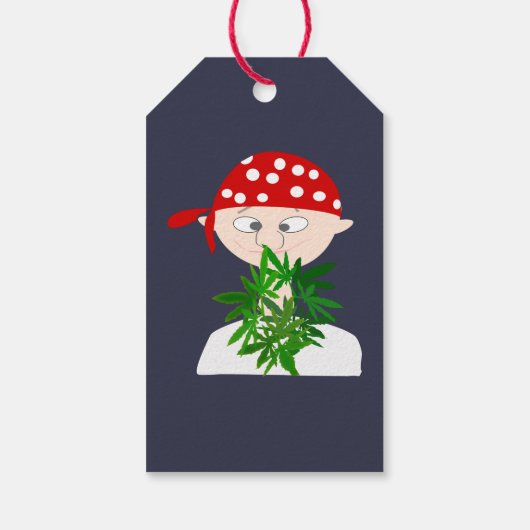 Junge Mann mit Weed Bouquet Personalisiert Geschenkanhänger (Rückseite)