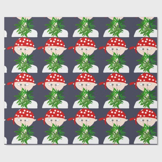 Junge Mann mit Weed Bouquet Personalisiert Geschenkpapier (Flach)