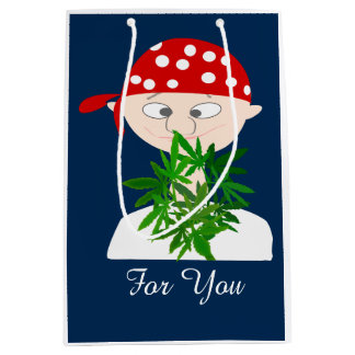 Junge Mann mit Weed Bouquet Personalisiert Mittlere Geschenktüte