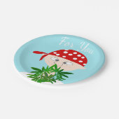 Junge Mann mit Weed Bouquet Personalisiert Pappteller (Schrägansicht)