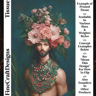 Junge Männer, Blume, Berries, Folien, CQ9-Decoupag Seidenpapier