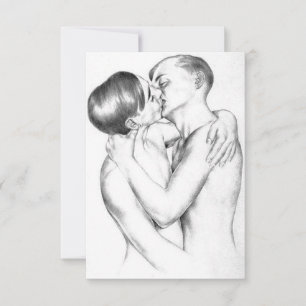 Junge Männer in der Liebe (Vintage Gay Art) Karte