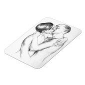 Junge Männer küssen (Vintage Gay Art) Magnet (Linke Seite)